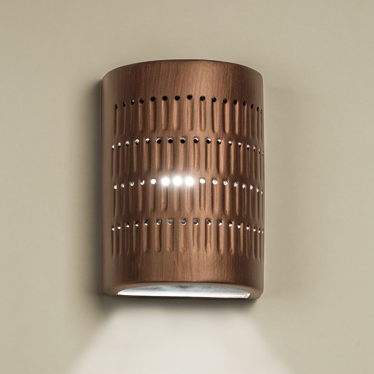 Zenia-8.5-inch-high-ceramic-copper-up/down-LED-outdoor-wall-light