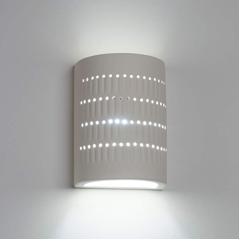 Image 1 Zenia-8.5-inch-high-ceramic-paintable-white-up/down-LED-outdoor-wall-light
