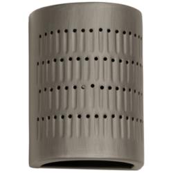 Zenia-8.5-inch-high-ceramic-pewter-up/down-LED-outdoor-wall-light