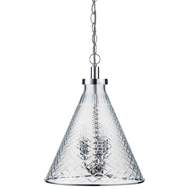 Image 1 Zenith 17 3/4" Wide Clear Glass with Nickel Pendant Light