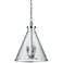 Zenith 17 3/4" Wide Clear Glass with Nickel Pendant Light