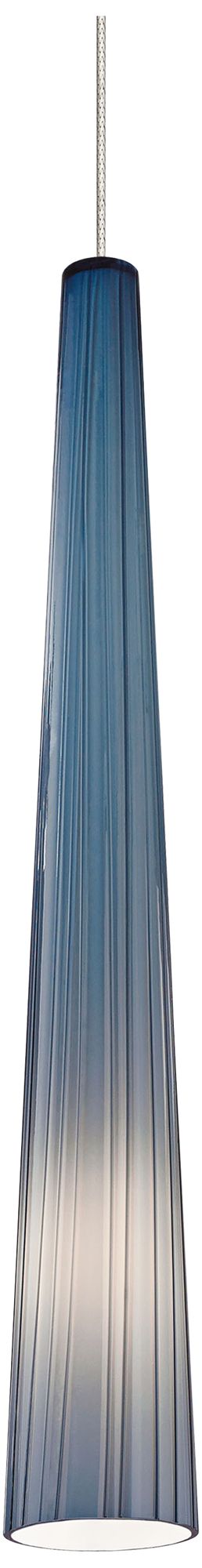 Zenith 4" Wide Steel Blue LED Mini Pendant