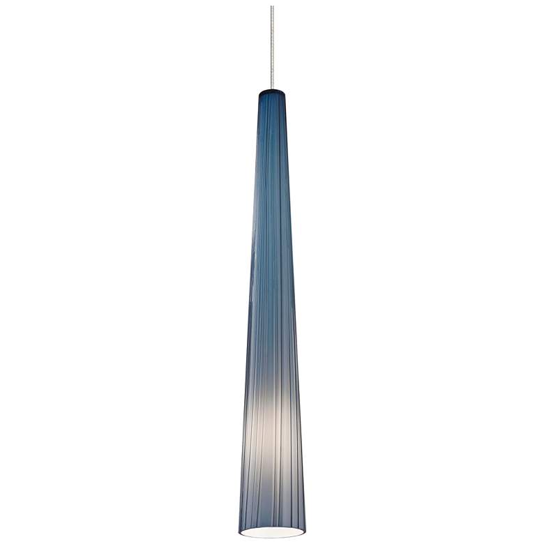 Image 2 Zenith 4" Wide Steel Blue LED Mini Pendant
