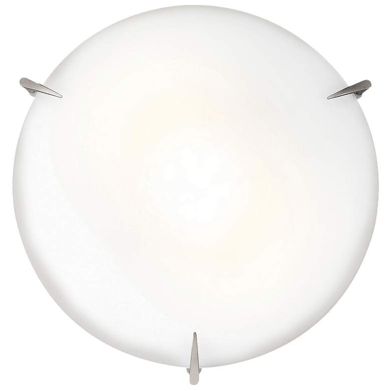 Image 1 Zenon - 12" Dimmable LED -Flush Mount - Brushed Steel - Opal