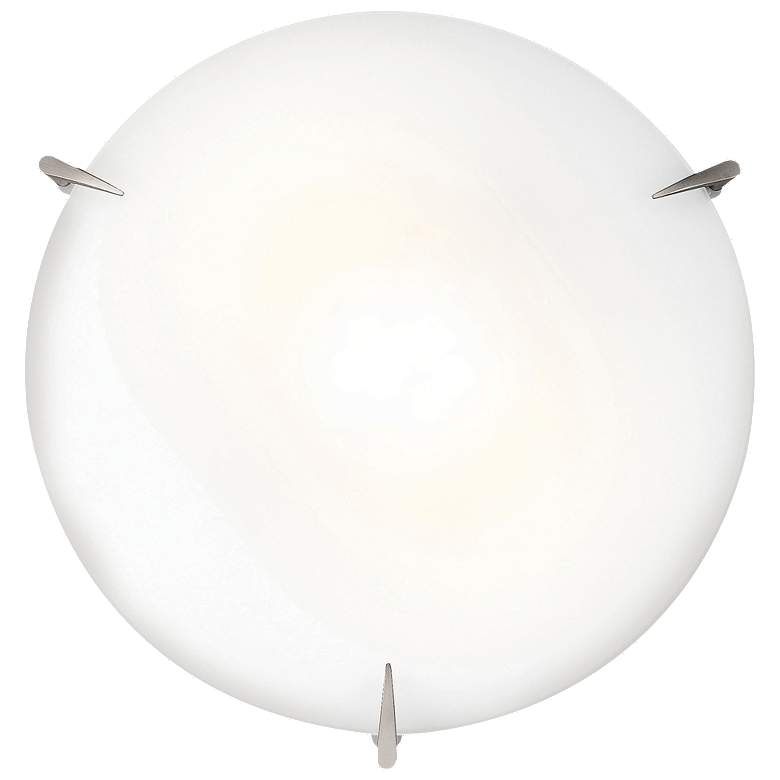 Image 1 Zenon - 16" Dimmable LED Flush Mount - Brushed Steel - Opal