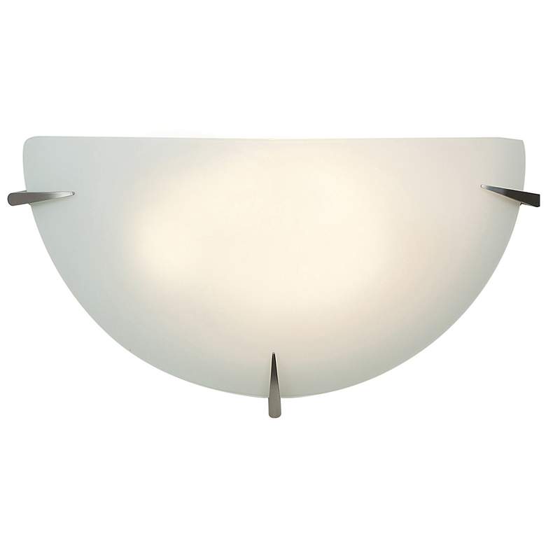 Image 1 Zenon Dimmable LED Wall Sconce - Brushed Steel Finish - Opal Glass Diffuser