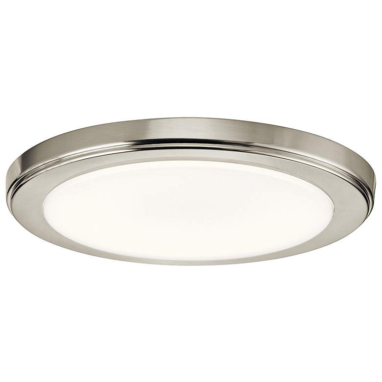 Image 2 Zeo 10 inch Wide Round Brushed Nickel 4000K LED Ceiling Light