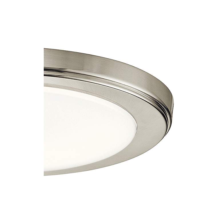 Image 3 Zeo 10 inch Wide Round Brushed Nickel3000K LED Ceiling Light more views