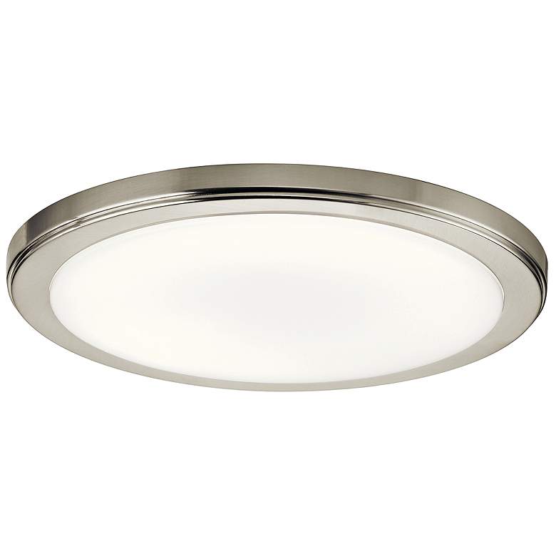 Zeo 13&quot; Wide Round Brushed Nickel 3000K LED Ceiling Light