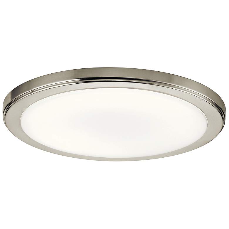 Image 2 Zeo 13" Wide Round Brushed Nickel 3000K LED Ceiling Light