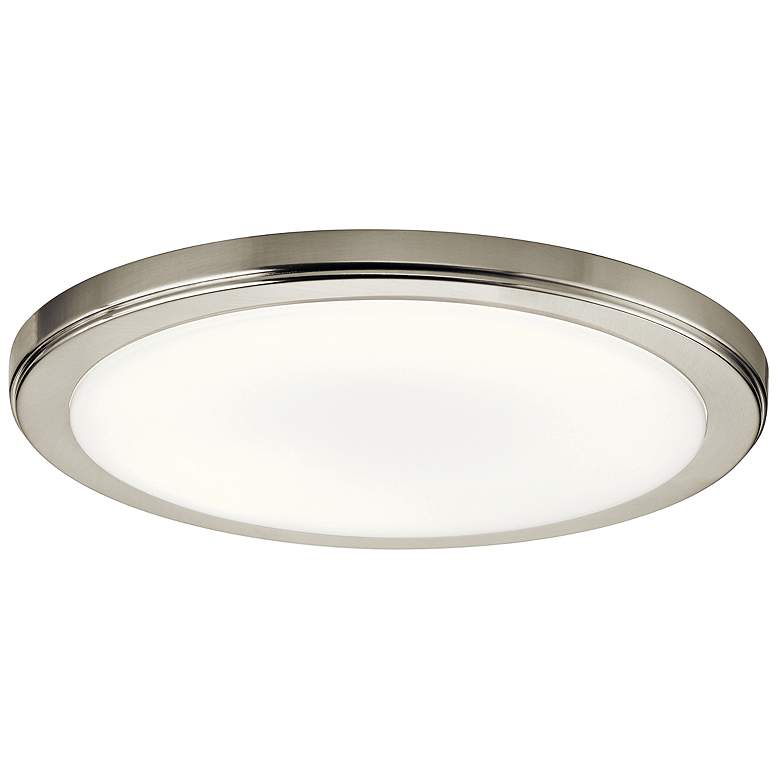 Image 2 Zeo 13 inch Wide Round Brushed Nickel 3000K LED Ceiling Light