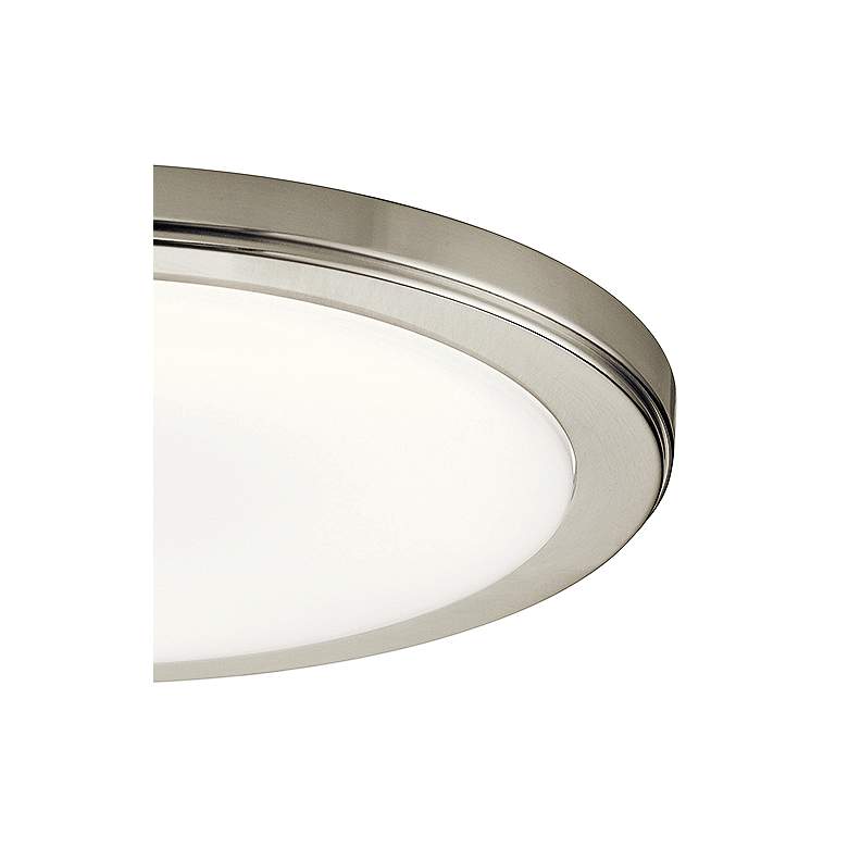 Image 3 Zeo 13 inch Wide Round Brushed Nickel 3000K LED Ceiling Light more views