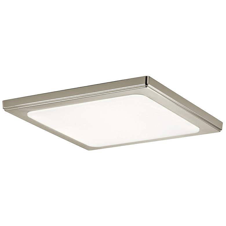 Image 2 Zeo 13 inch Wide Square Brushed Nickel 3000K LED Ceiling Light