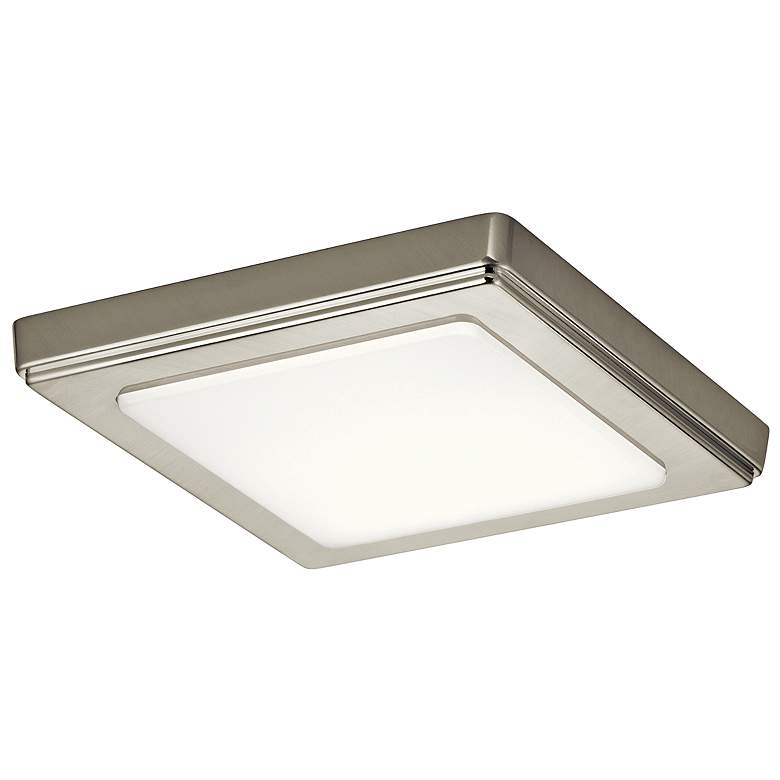 Image 1 Zeo 7" Wide Square Brushed Nickel 3000K LED Ceiling Light