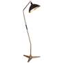 Zep 52" Black and Gold Angled Arm Modern Floor Lamp