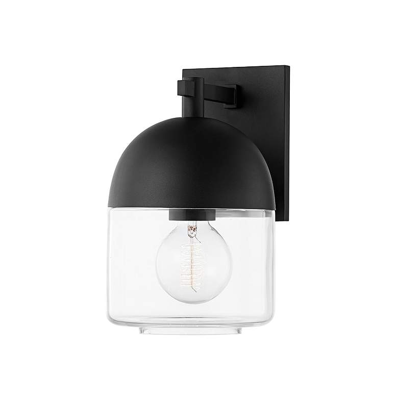 Image 1 Zephyr 11 1/4 inch High Textured Black Outdoor Wall Light