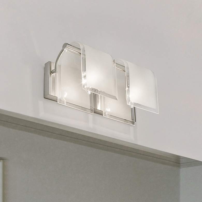 Image 2 Zephyr 15 1/4" Wide Brushed Nickel 2-Light Bath Light