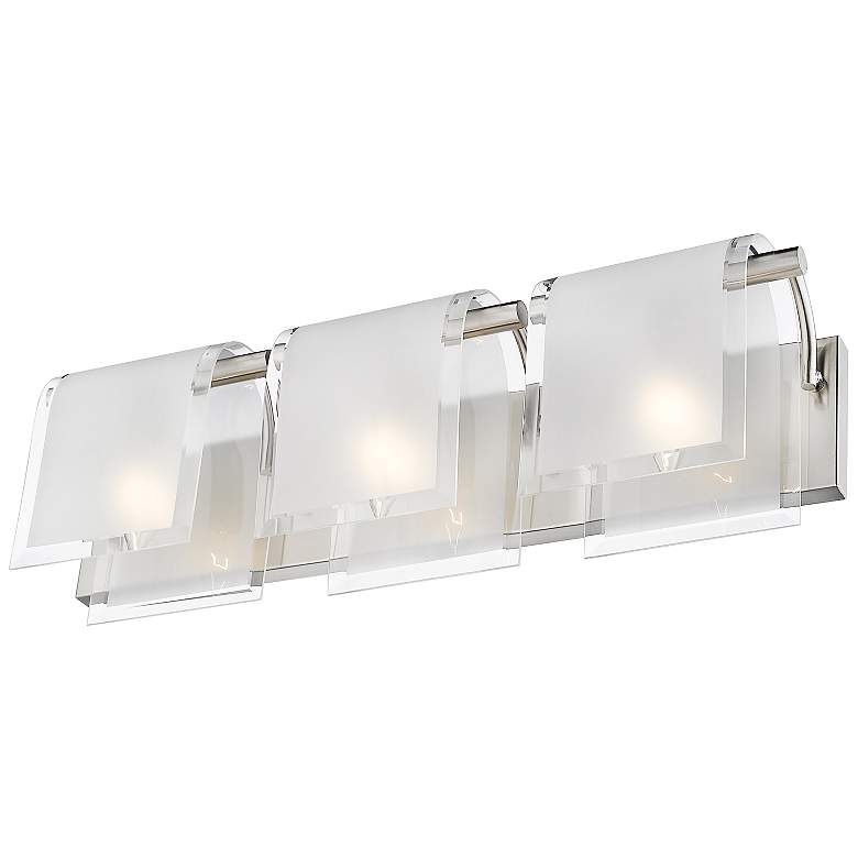 Image 4 Zephyr 23 inch Wide Brushed Nickel 3-Light Bath Light more views