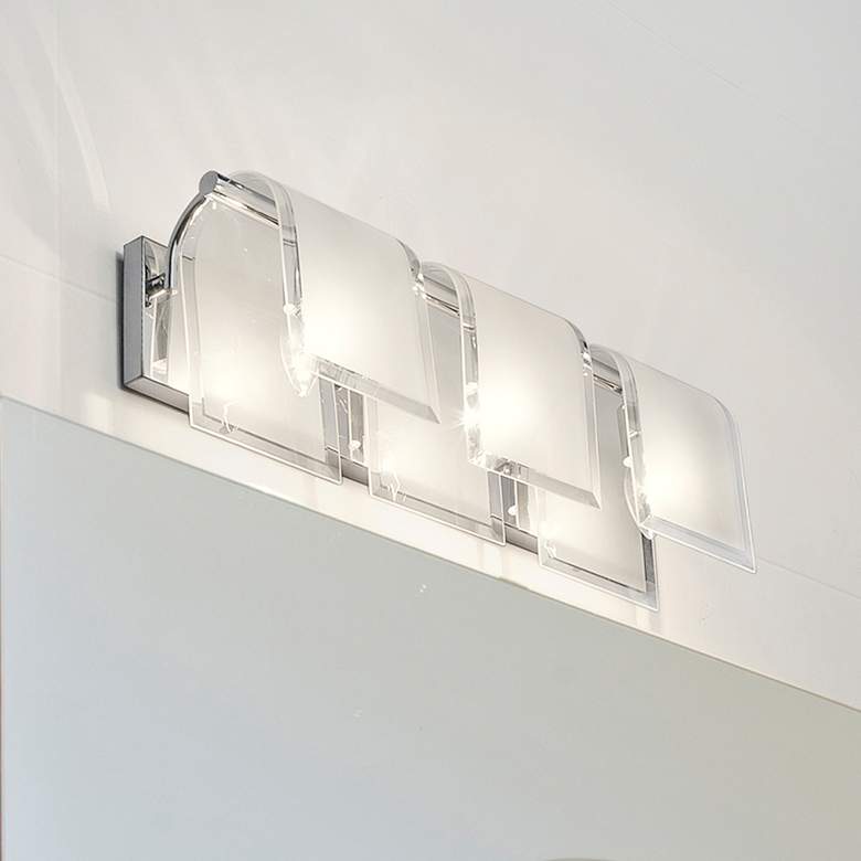 Image 1 Zephyr 23" Wide Chrome 3-Light Bath Light