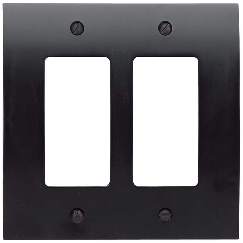 Image 1 Zephyr Black Double Rocker Convex Wall Plate