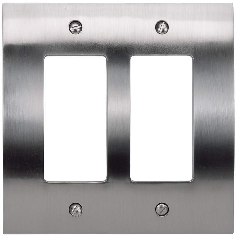 Image 1 Zephyr Brushed Nickel Double Rocker Convex Wall Plate