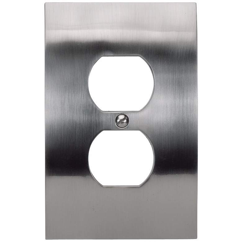 Image 1 Zephyr Brushed Nickel Finish Convex Outlet Wall Plate