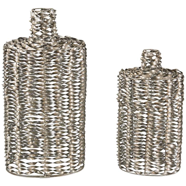 Image 1 Zephyr Silver Twisted Wire Decorative Bottles - Set of 2
