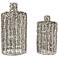 Zephyr Silver Twisted Wire Decorative Bottles - Set of 2