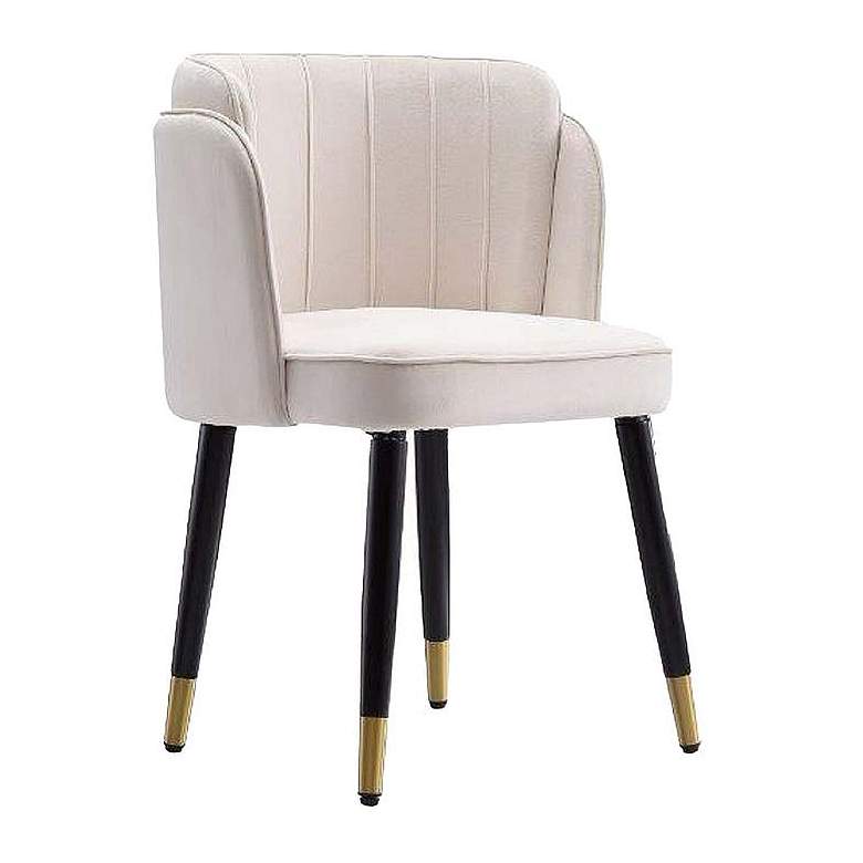 Image 1 Zephyr Velvet Dining Chair in Cream