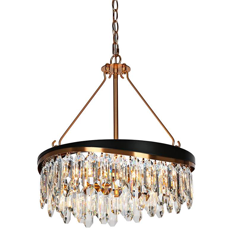 Image 2 Zephyrine 16" Wide Brass and Crystal 4-Light Chandelier