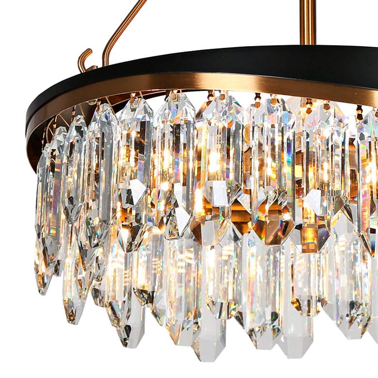 Image 3 Zephyrine 16" Wide Brass and Crystal 4-Light Chandelier more views
