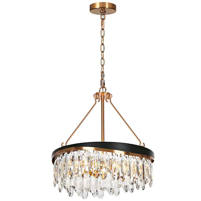 Image 6 Zephyrine 16" Wide Brass and Crystal 4-Light Chandelier more views