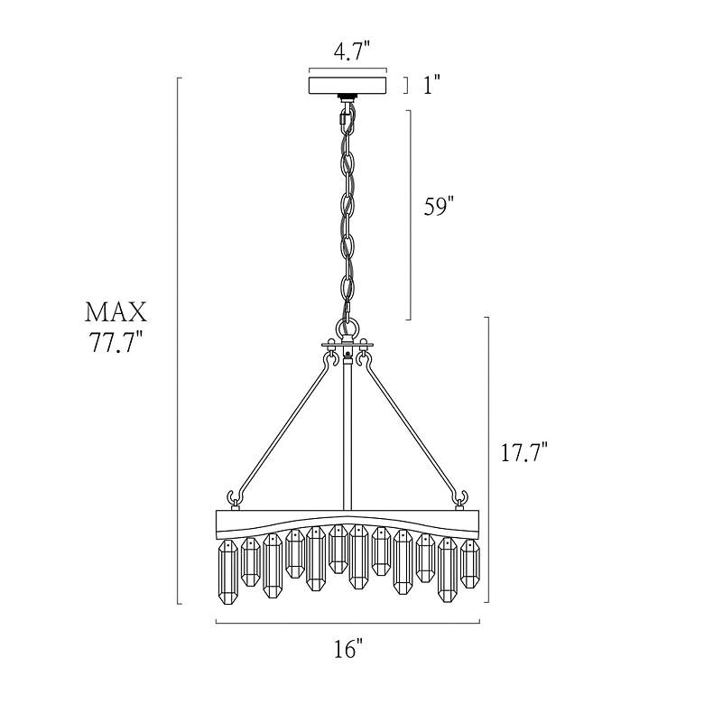 Image 7 Zephyrine 16" Wide Brass and Crystal 4-Light Chandelier more views