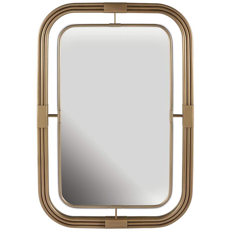 Image 2 Zerbot Aged Brass 28 1/4" x 42 1/4" Rectangular Wall Mirror