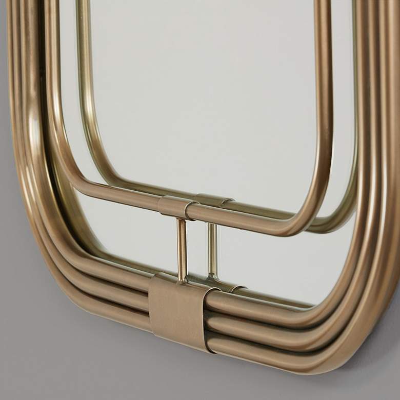 Image 4 Zerbot Aged Brass 28 1/4" x 42 1/4" Rectangular Wall Mirror more views