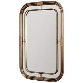 Image5 of Zerbot Aged Brass 28 1/4" x 42 1/4" Rectangular Wall Mirror more views