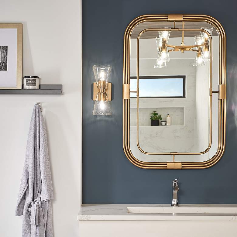 Image 6 Zerbot Aged Brass 28 1/4" x 42 1/4" Rectangular Wall Mirror more views