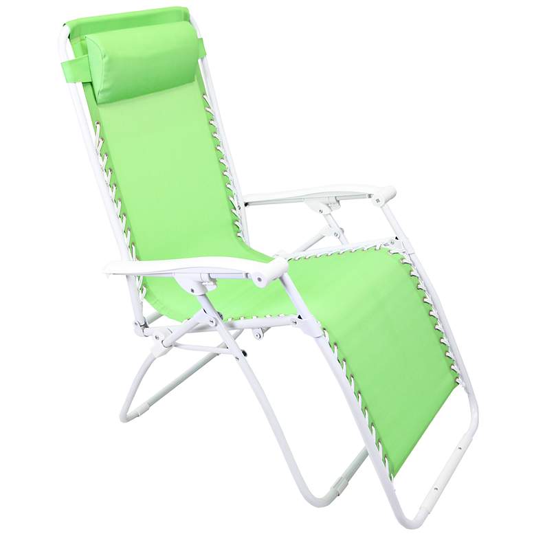 Image 1 Zero Gravity Grass Green Outdoor Chaise Lounge
