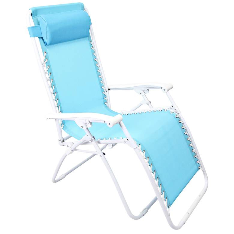 Image 1 Zero Gravity Turquoise Outdoor Chaise Lounge