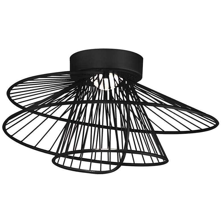Image 1 Zeta 1-Light 20" Wide Black Flush Mount