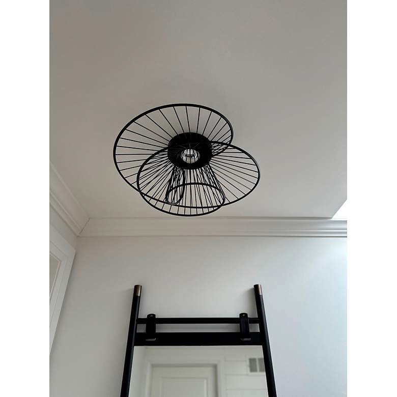 Image 2 Zeta 1-Light 20" Wide Black Flush Mount more views