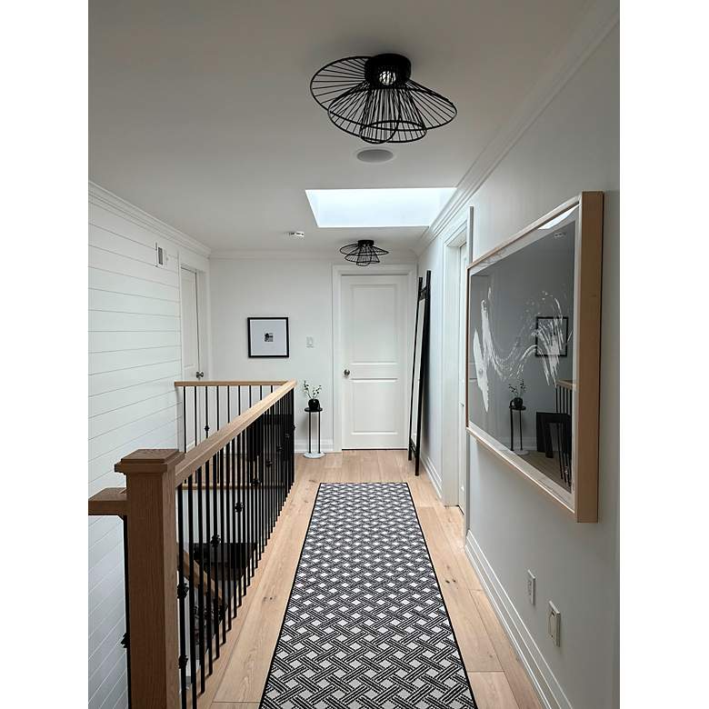 Image 3 Zeta 1-Light 20" Wide Black Flush Mount more views