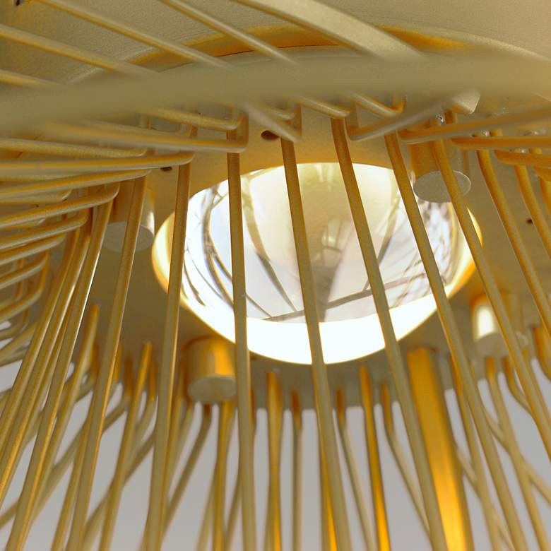 Image 6 Zeta 1-Light 20" Wide Natural Aged Brass Flush Mount more views