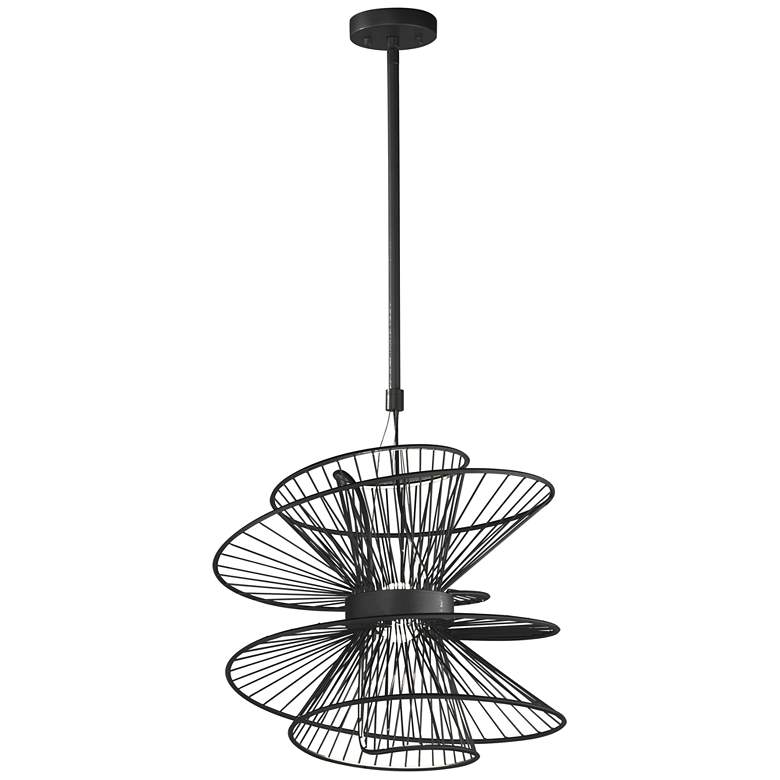 Image 1 Zeta 2-Light 20 inch Wide Black Pendant Light