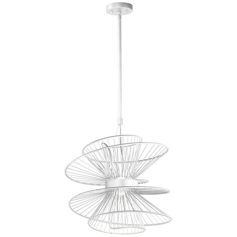 Image 1 Zeta 2-Light 20 inch Wide Matte White Pendant Light