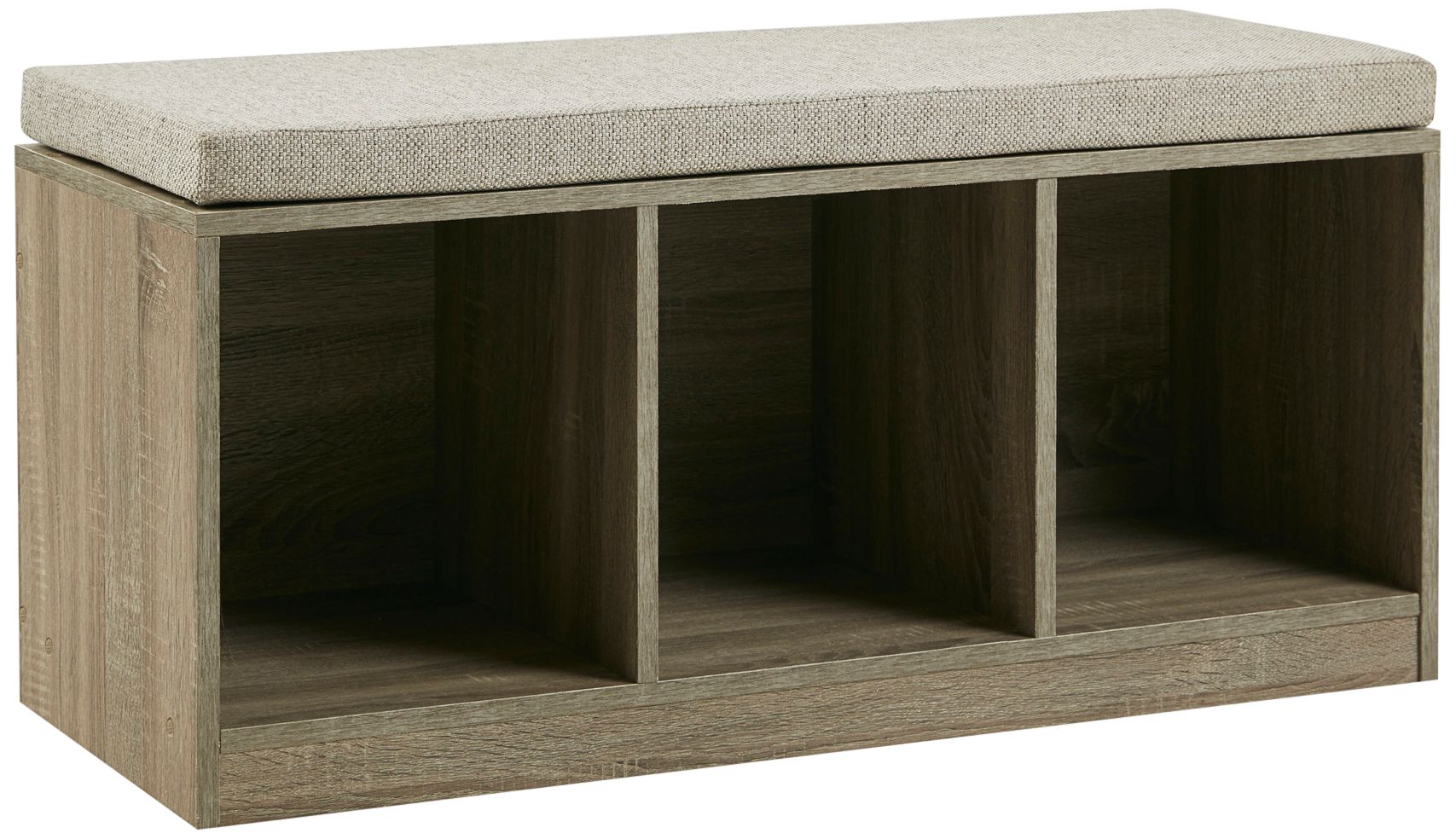 Zeus 38" Wide Gray Fabric Organizer Storage Accent Bench