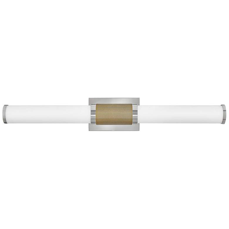 Image 1 Zevi 29" Wide Polished Nickel Brass 2-Light LED Bath Light