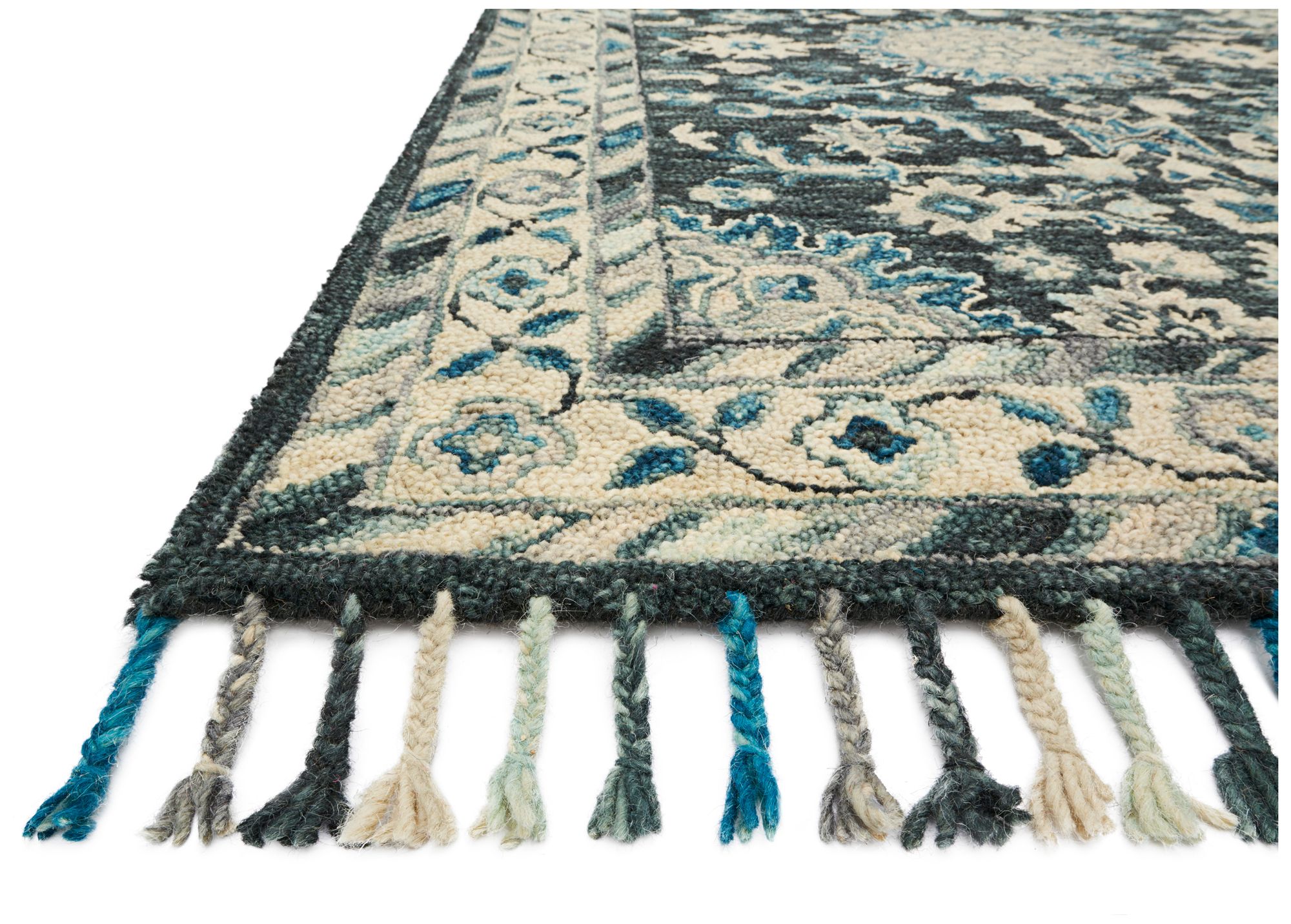 Image Zharah ZR-02 Teal and Gray Area Rug