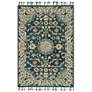 Zharah ZR-02 5&#39;x7&#39;6" Teal and Gray Wool Area Rug in scene