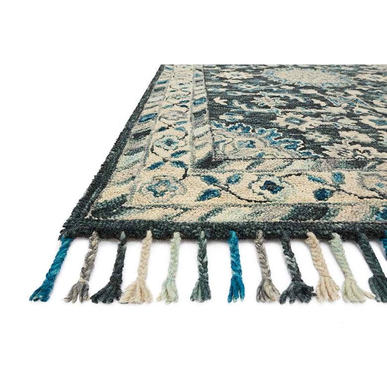 Image 3 Zharah ZR-02 5&#39;x7&#39;6 inch Teal and Gray Wool Area Rug more views